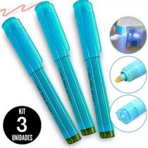kit 3 Caneta Identificadora De Notas Dinheiro Falsas money