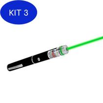Kit 3 Caneta Laser Pointer Verde Apontar Palestra Obra Professor/a