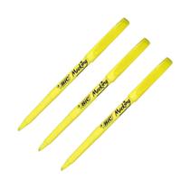 Kit 3 Caneta Marca Texto Fluorescente Marking Bic Amarelo
