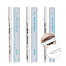 Kit 3 Caneta Marcação Cirúrgica Branca com Régua para Olhos e Desing Tondaus Ponta 1.0mm