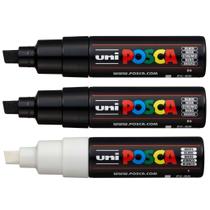 Kit 3 Caneta POSCA 8K Marcador Artístico Uni Mitsubishi Kit 3 Caneta POSCA 8K Marcador Artístico Uni Mitsubishi