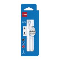 Kit 3 Canetas em Gel retrátil 0.5mm Azul, Preta e Vermelha Deli Kit 3 Canetas em Gel retrátil 0.5mm Azul, Preta e Vermelha Deli