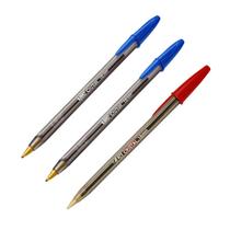 Kit 3 Canetas Esferográfica Bic Cristal Intenso 1.6mm Ponta Grossa Escrita Macia, Durável e Confortável