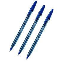 Kit 3 Canetas Esferográfica Bic Cristal Ultra Fine 0.7mm Ponta Fina Escrita Macia, Durável e Confortável