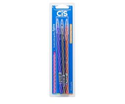 Kit 3 Canetas esferografica Cis Spiro 0,7mm Az/Pt/Vm - Sertic
