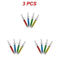 Kit 3 Canetas Esferográfica em Formato de Seringa, Coloridas Estilo Médico/Enfermeiro