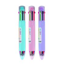 Kit 3 Canetas Esferográficas Ponta Retrátil CiS 8 em 1 Candy Conjunto Escolar Colorido Pastel Cor da Tinta:Colorido