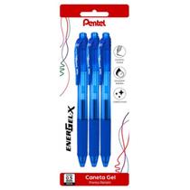Kit 3 Canetas Gel Retrátil Pentel EnerGel-X Azul 0,5mm Seca Rápido Kit 3 Canetas Gel Retrátil Pentel EnerGel-X Azul 0,5mm Seca Rápido