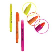 Kit 3 canetas marca texto gel colors vibrante escolar escritório