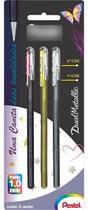 Kit 3 Canetas PENTEL Hybrid Dual Metallic Gel 1.0 mm - SM/K110-AXZ Kit 3 Canetas PENTEL Hybrid Dual Metallic Gel 1.0 mm - SM/K110-AXZ