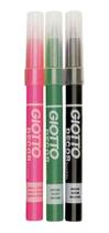 Kit 3 Canetas PINK VERDE PRETA Permanente Tecido Marker GIOTTO - 495436 / 495407 / 495420