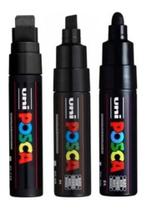 Kit 3 Canetas Poscas Pretas Uni-ball Pc-7m Pc-8k Pc-17k Kit 3 Canetas Poscas Pretas Uni-ball Pc-7m Pc-8k Pc-17k