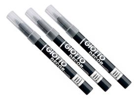 Kit 3 Canetas PRETA Permanente Tecido Marker GIOTTO - 495436ES