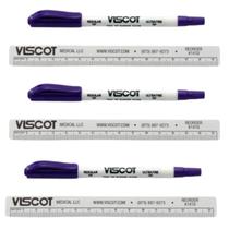 Kit 3 Canetas Viscot 1425SR Ponta Dupla Regular Ultra Fina-Estéril