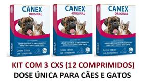 Kit 3 Canex Original Vermifugo Para Cães e Gatos 4 Comprimido Quantidade:4Comp Kit 3 Canex Original Vermifugo Para Cães e Gatos 4 Comprimido Quantidade:4Comp