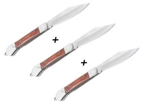 Kit 3 Canivetes Xingu XV3284 17,5cm - Cabo Madeira