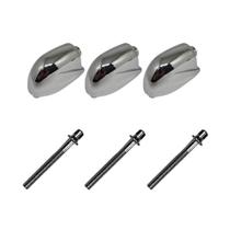 Kit 3 Canoas Tom Caixa Cromo 19.08 + 3 Parafusos 51 X 6Mm M6