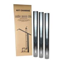 Kit 3 Canos 115mm Para Chaminé Fogão a Lenha Lareira Em Aço Galvanizado - N2 AMZ