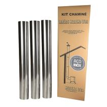 Kit 3 Canos 1m Inox Ø 110mm Para Chaminé Fogão à Lenha Lareira - N1 Hedlund Kit 3 Canos 1m Inox Ø 110mm Para Chaminé Fogão à Lenha Lareira - N1 Hedlund
