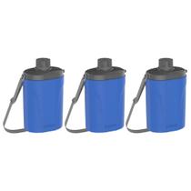 Kit 3 Cantil Garrafa Safari 1L C/ Alça Camping Trilha Térmica Conserva 2h/3h Quente Frio Resistente