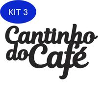 Kit 3 Cantinho Do Café Letreiro Decorativo Parede Mdf 30X20 Cm