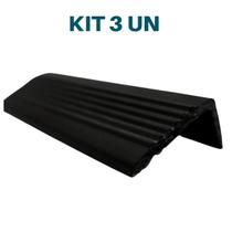 Kit 3 cantoneira degrau escada porta onibus van 1mt preta