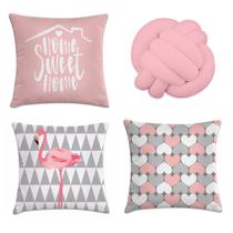 kit 3 capa almofada corações e flamingo 40x40 + almofada nó kit 3 capa almofada corações e flamingo 40x40 + almofada nó