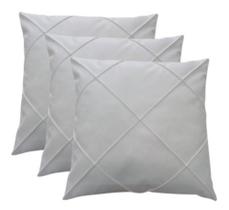 Kit 3 Capa Almofada Suede Drapeada Macia Decorativa- 45x45