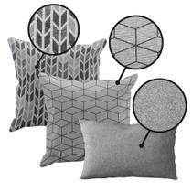 kit 3 Capa Almofada Tear Alto Padrão 2x 45x45 + 1x 30x50 D22