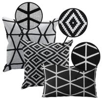 kit 3 Capa Almofada Tear Alto Padrão 2x 45x45 + 1x 30x50 D26