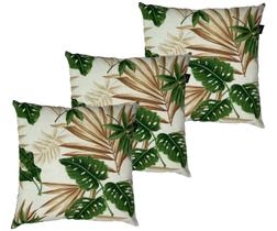 Kit 3 Capa De Almofada Belize Folha Costela de Adão Impermeável 45cmx45cm Kit 3 Capa De Almofada Belize Folha Costela de Adão Impermeável 45cmx45cm