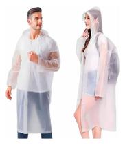 Kit 3 Capa De Chuva Reforçada Pvc Transparente Resistente