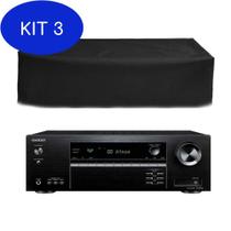 Kit 3 Capa Para Receiver Onkyo Tx-Sr393 Material Impermeável Preto