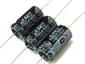 Kit 3 Capacitor Axial 100uf 50v 105 Marca Sc Marshall