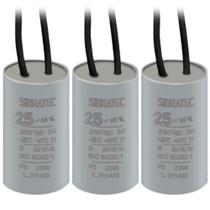 Kit 3 capacitor permanente com cabo 25,0 uf/250v