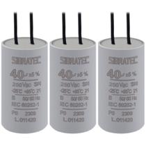 Kit 3 capacitor permanente com cabo 40,0 uf/250v