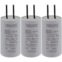 Kit 3 capacitor permanente com cabo 50,0 uf/250v Kit 3 capacitor permanente com cabo 50,0 uf/250v