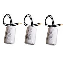 Kit 3 Capacitores 2Fios Metalizados Motor 45Uf 250 Vac Mvm