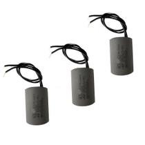 Kit 3 Capacitores 2Fios Metalizados - Motor 55Uf 250Vac Mvm