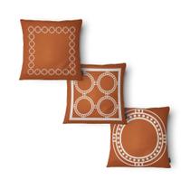 Kit 3 Capas Almofada Círculos 43x43cm Microfibra Caramelo Kit 3 Capas Almofada Círculos 43x43cm Microfibra Caramelo