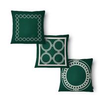 Kit 3 Capas Almofada Círculos 43x43cm Microfibra Verde Kit 3 Capas Almofada Círculos 43x43cm Microfibra Verde