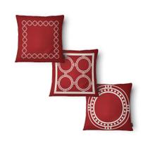 Kit 3 Capas Almofada Círculos 43x43cm Microfibra Vermelho Kit 3 Capas Almofada Círculos 43x43cm Microfibra Vermelho