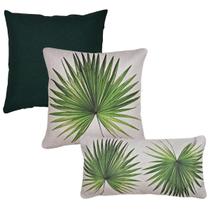 Kit 3 Capas Almofada Linho Costela Adão Livistona + Baguete