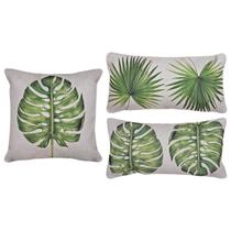 Kit 3 Capas Almofada Linho Livistona Costela Adão + Baguete