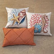 Kit 3 Capas Almofada Mar Linho Estrela Cavalo 43x43 +Baguete Kit 3 Capas Almofada Mar Linho Estrela Cavalo 43x43 +Baguete