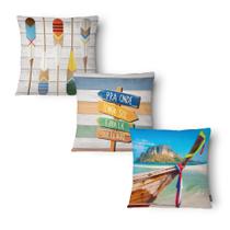 Kit 3 Capas Almofada Praia 43x43cm Microfibra Kit 3 Capas Almofada Praia 43x43cm Microfibra