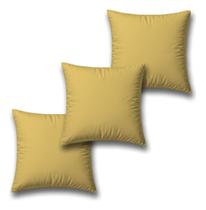 Kit 3 Capas Almofada Veludo Suede Decorativa 45x45 Amarela