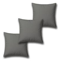 Kit 3 Capas Almofada Veludo Suede Decorativa 45x45 Cinza
