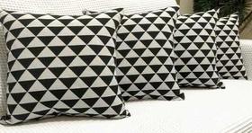 Kit 3 Capas Almofadas Jacquard Triangulo 45x45 Zíper
