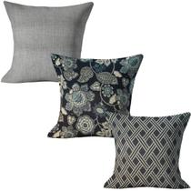 Kit 3 Capas Almofadas Lindas Decorativas Sala Sofá C/ Ziper